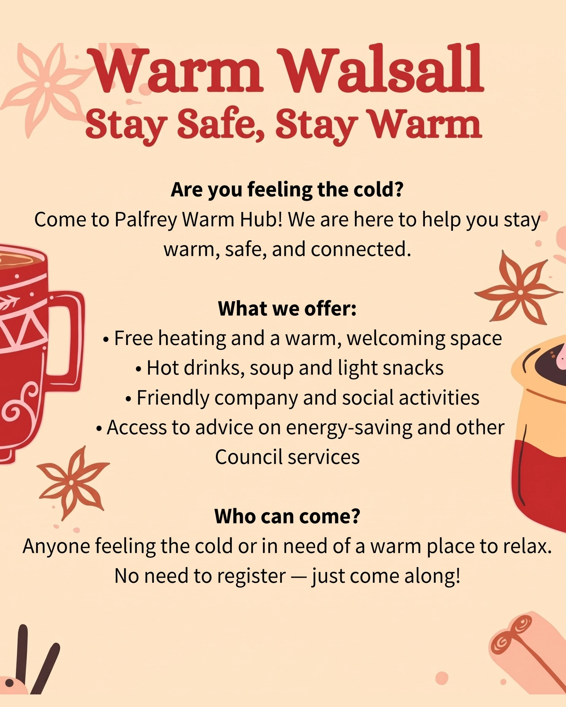Warm Walsall warm hub flyer